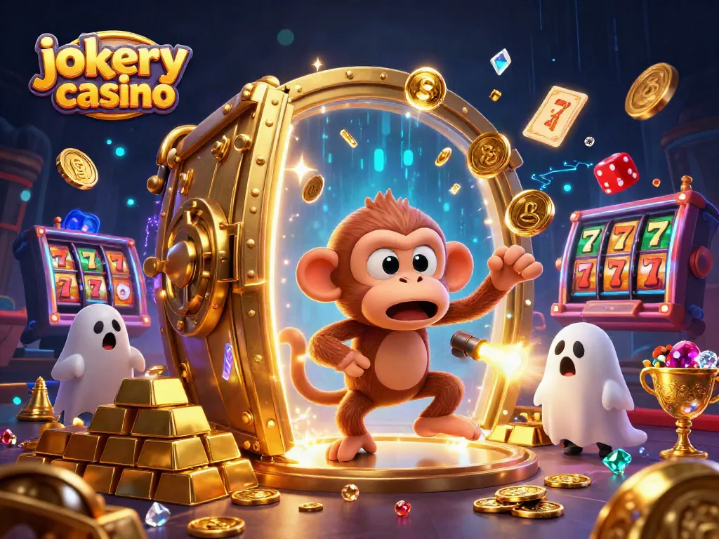 Experience the excitement of jokery casino with a playful poltergeist monkey juggled golden treasures.